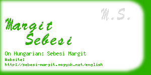 margit sebesi business card